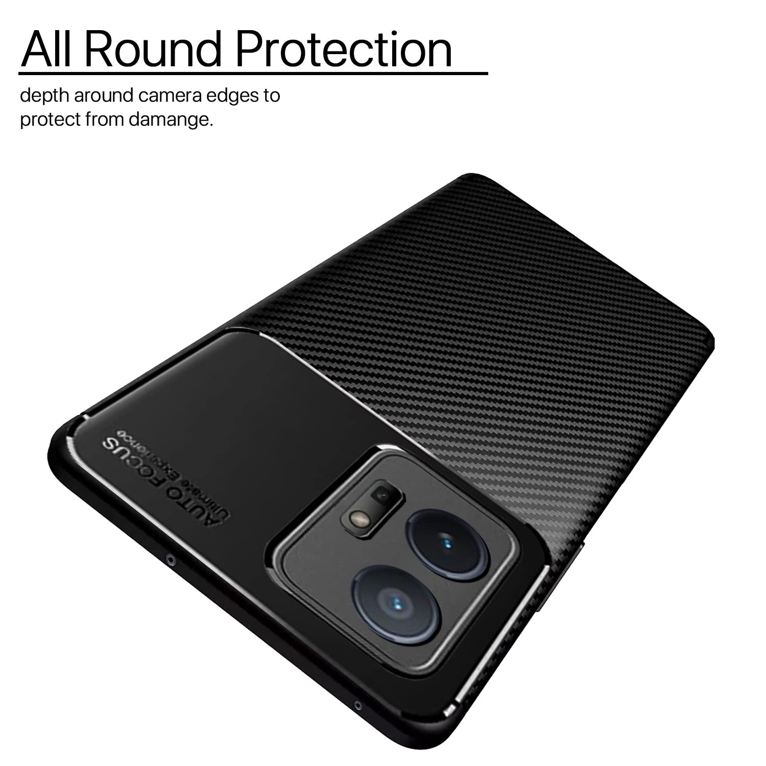 Vivo T1/Y75/iQOO Z6 5G Carbon mobile back cover in black by Pikkme – photo 2