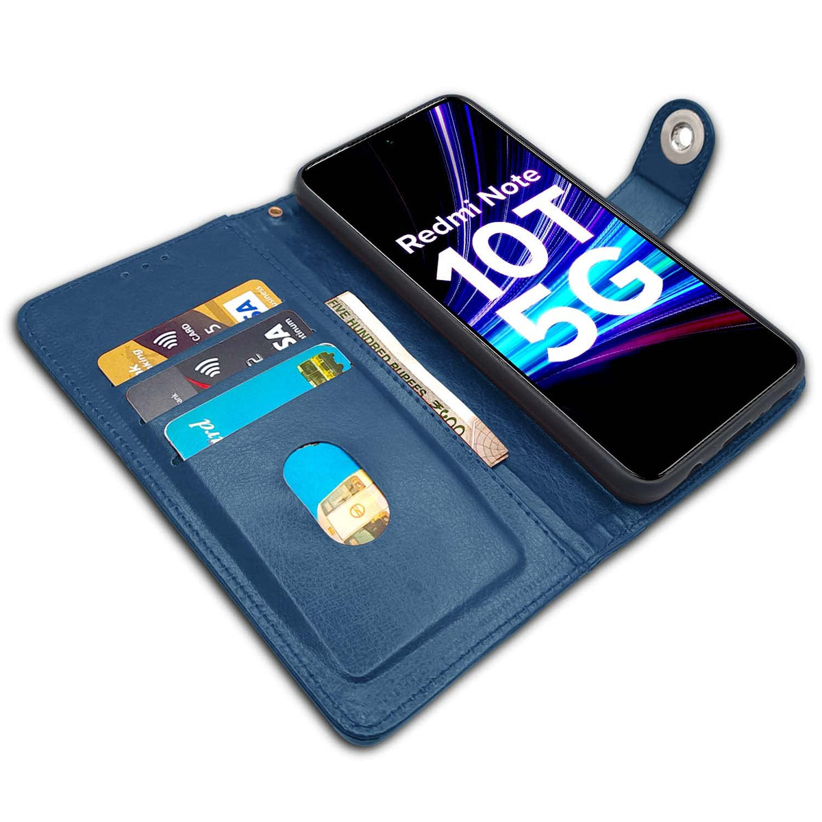 Pikkme Redmi Note 10T/Poco M3 Pro 5G blue wallet flip cover – photo 3