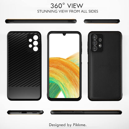 Pikkme Samsung Galaxy A33 5G Leatherback Back Case | Black