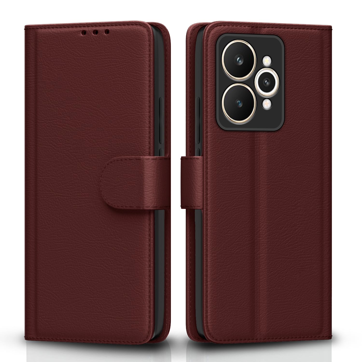 Brown Wallet wallet flip cover for Realme 15 5G – Pikkme