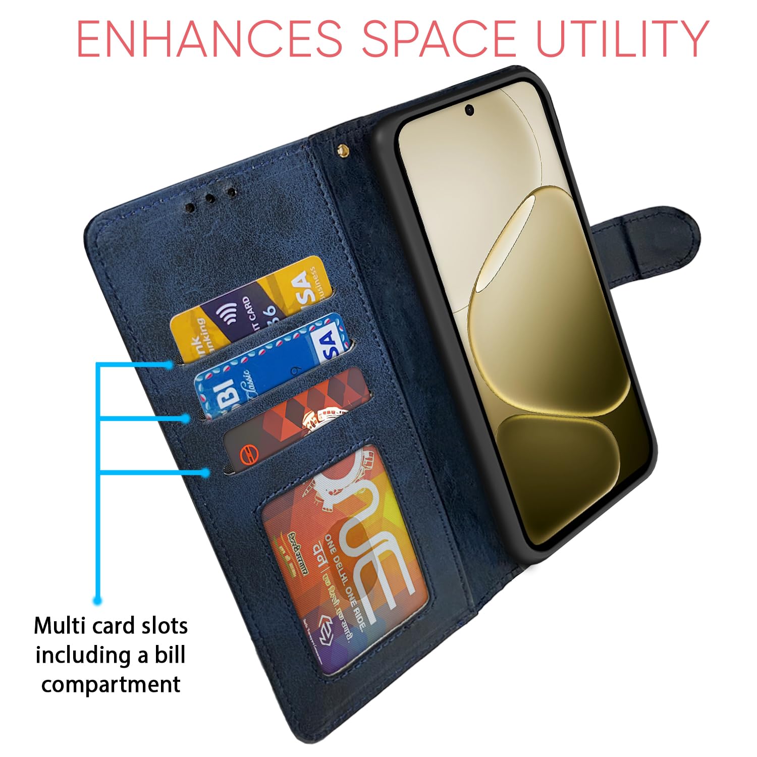 Navy & light blue flip case for Oppo A6 Pro 5G – Pikkme – photo 5