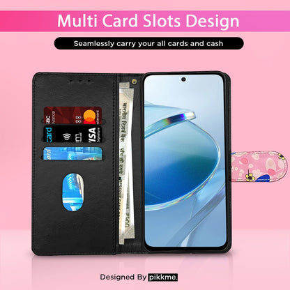 Pikkme Redmi 12 4G Wallet pink flower flip case – photo 2