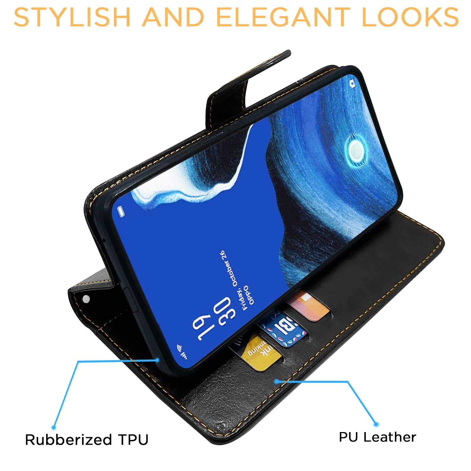 Pikkme Reno 2Z/2F black & brown mobile flip cover – photo 6