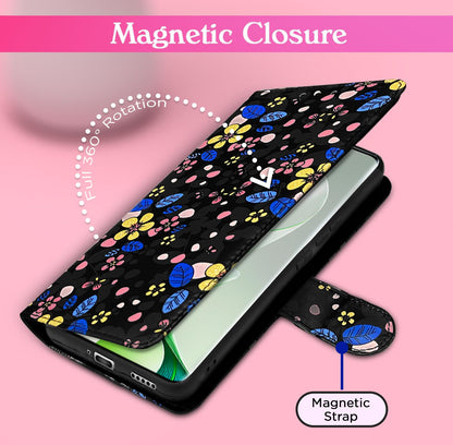 Pink flower Wallet wallet flip cover for Vivo V40e/iQOO Z9s 5G – Pikkme – photo 6