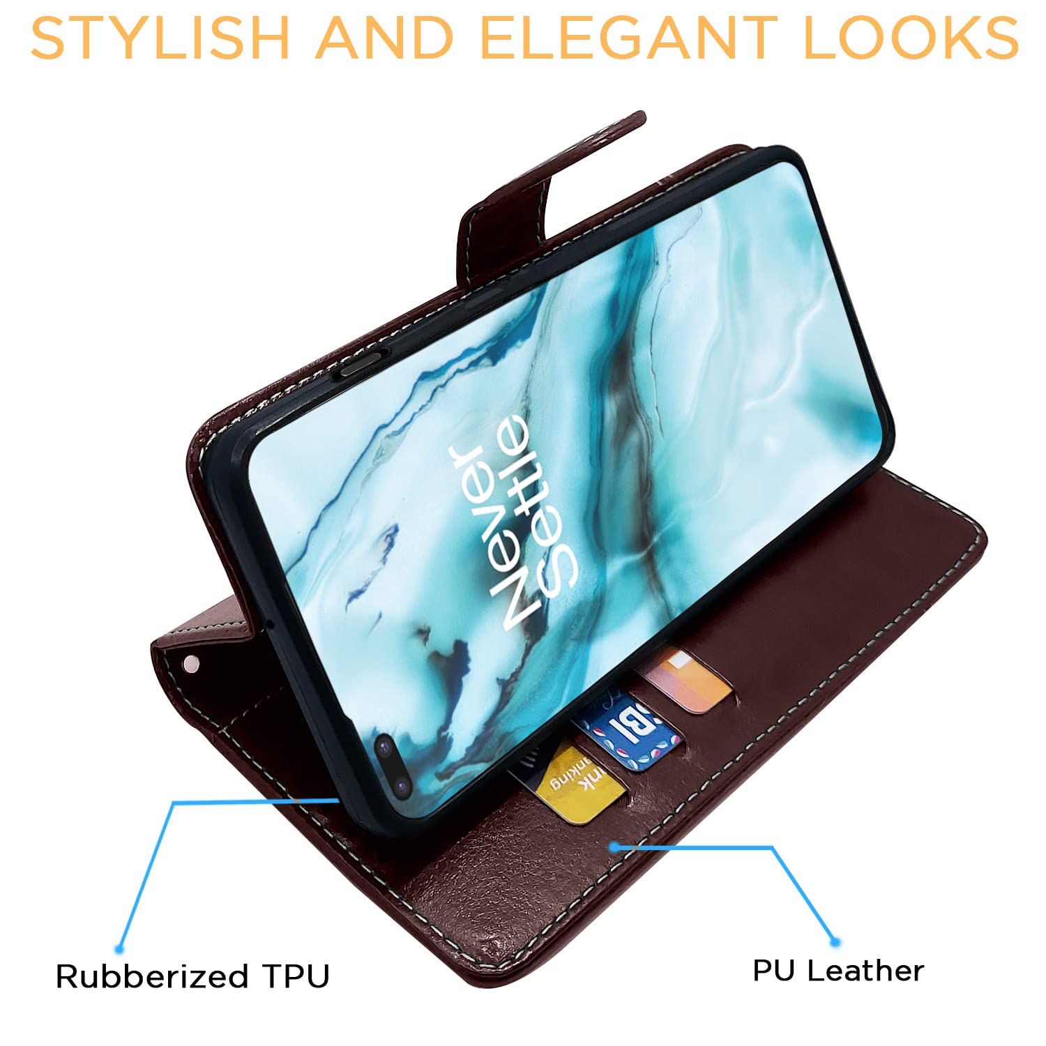 Coffee & brown Magnetic flip case for OnePlus Nord (2020) – Pikkme – photo 5