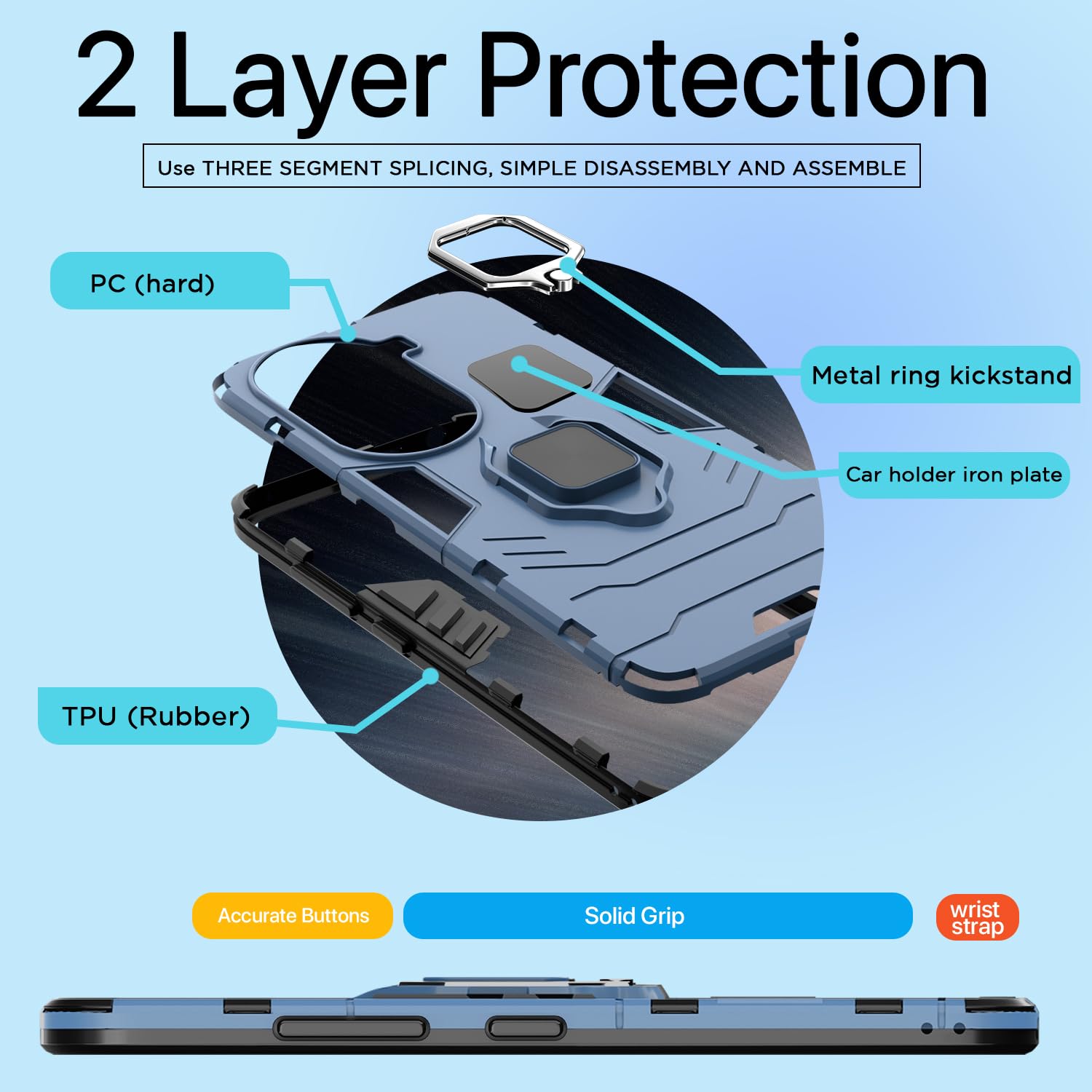 Pikkme Oppo Reno 11 Pro 5G blue mobile back cover – photo 4