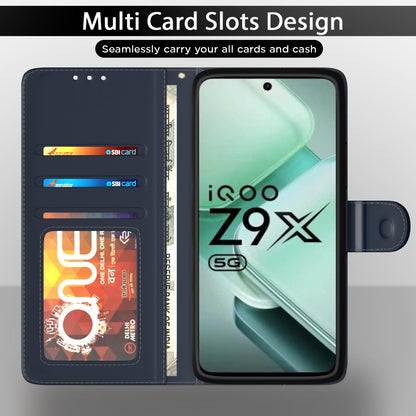 Blue wallet flip cover for iQOO Z9x 5G – Pikkme – photo 5