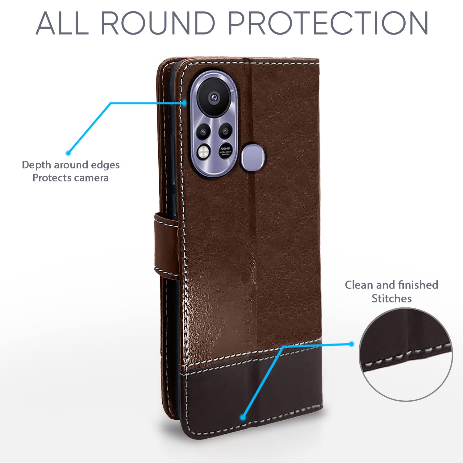 Pikkme brown & coffee flip case for Infinix Hot 11s – photo 4