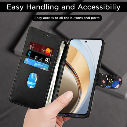Pikkme Vivo Y300 5G black flower wallet flip cover – photo 7