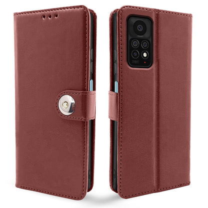 Brown Button mobile flip cover for Redmi Note 11 Pro/Note 11 Pro Plus 5G – Pikkme