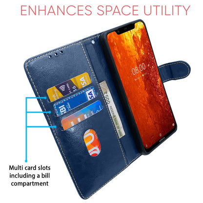Pikkme blue & brown Magnetic flip case for Nokia 8.1 – photo 3