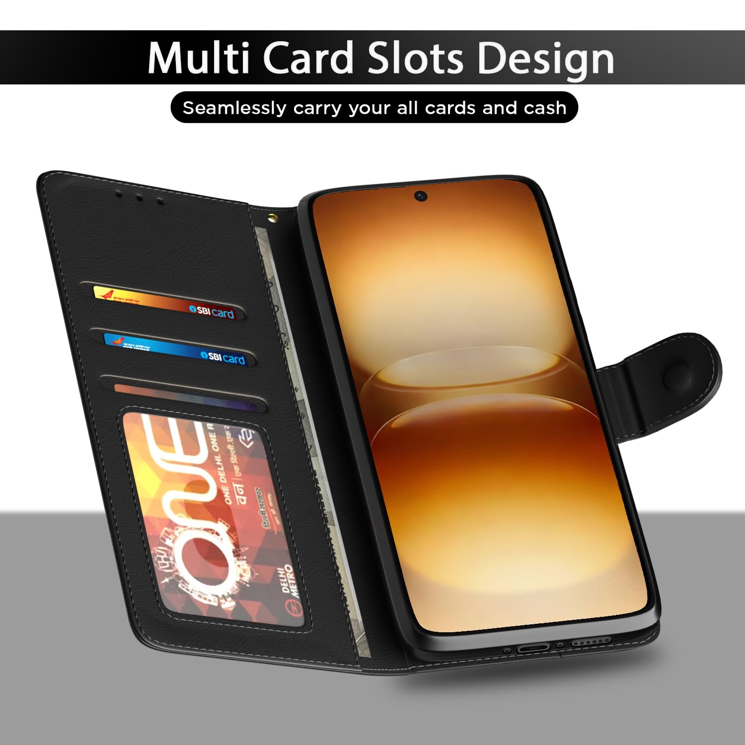 iQOO 15R 5G Wallet mobile flip cover in black by Pikkme – photo 5