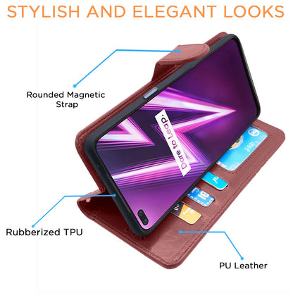 Pikkme Realme 6 Pro brown flip cover – photo 4