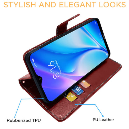 Brown & coffee Magnetic wallet flip cover for Redmi 8A – Pikkme – photo 5