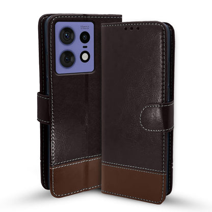 Pikkme Moto Edge 50 Pro 5G Magnetic coffee & brown flip cover