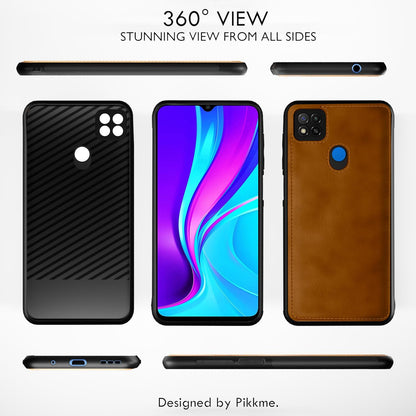 Pikkme brown Leather mobile cover for Redmi 10A/9/9C – photo 2