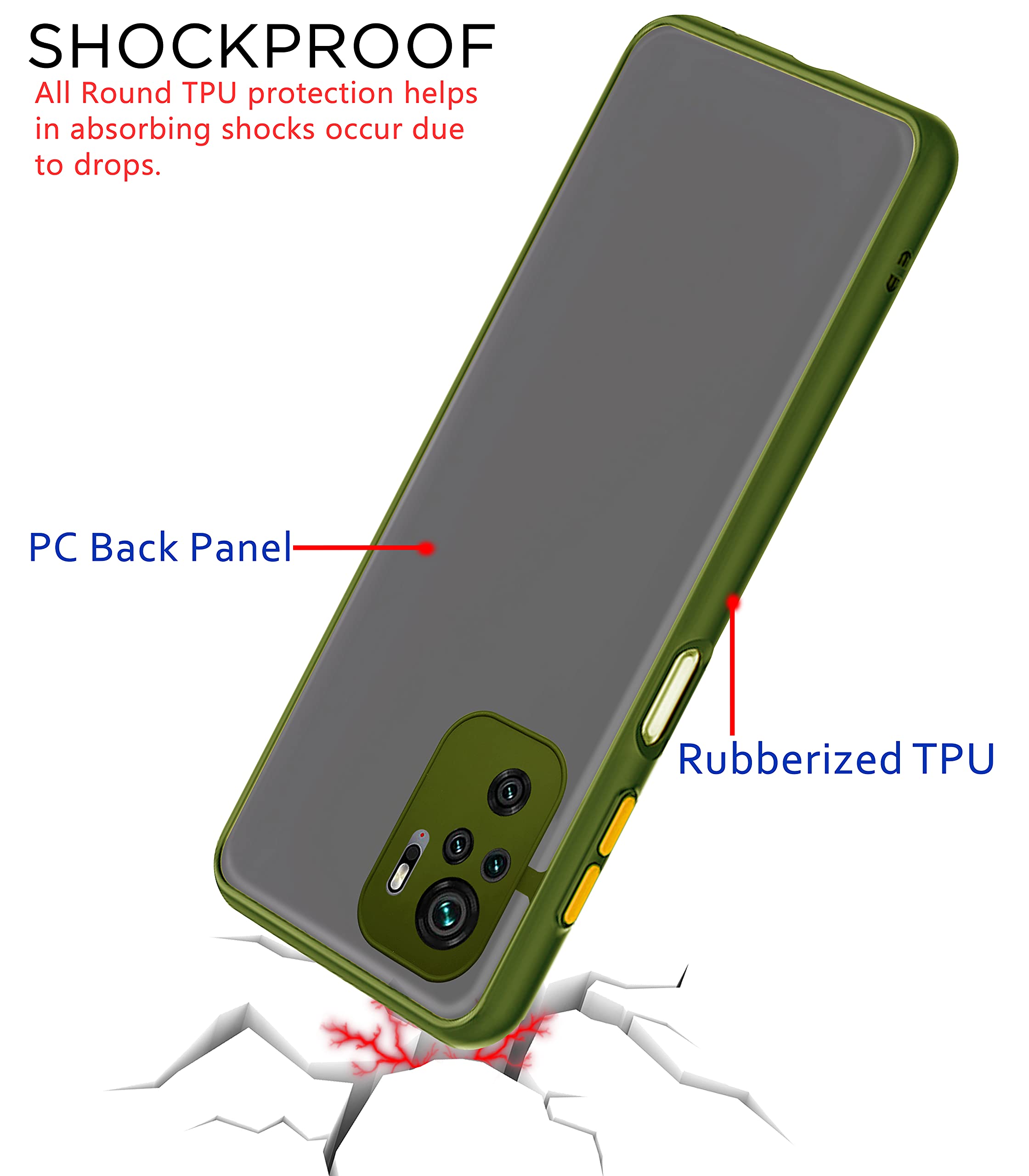 Redmi Note 10/Note 10s Matte mobile back cover in green by Pikkme – photo 4