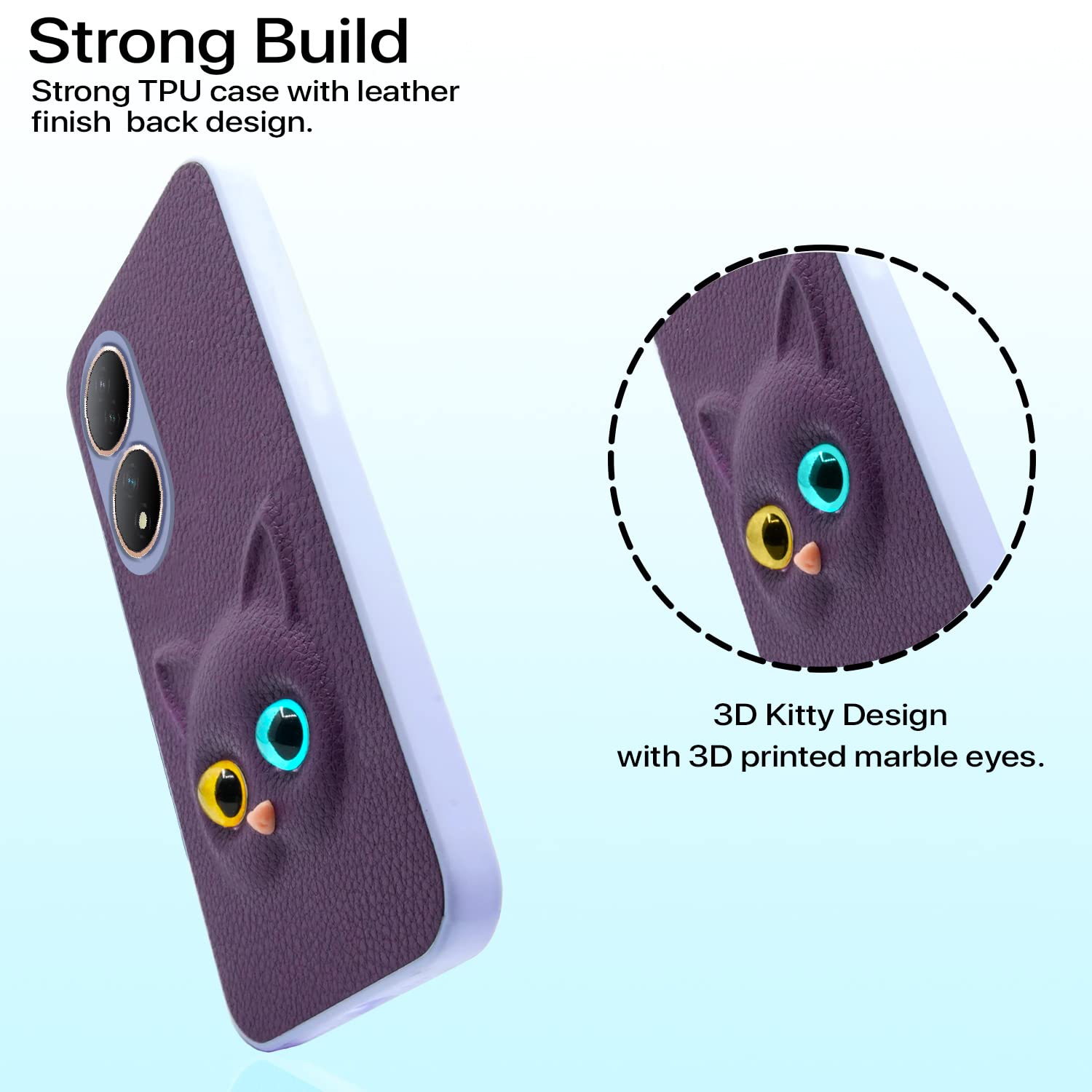 Pikkme Vivo Y100 Kitty Back Cover (Purple)