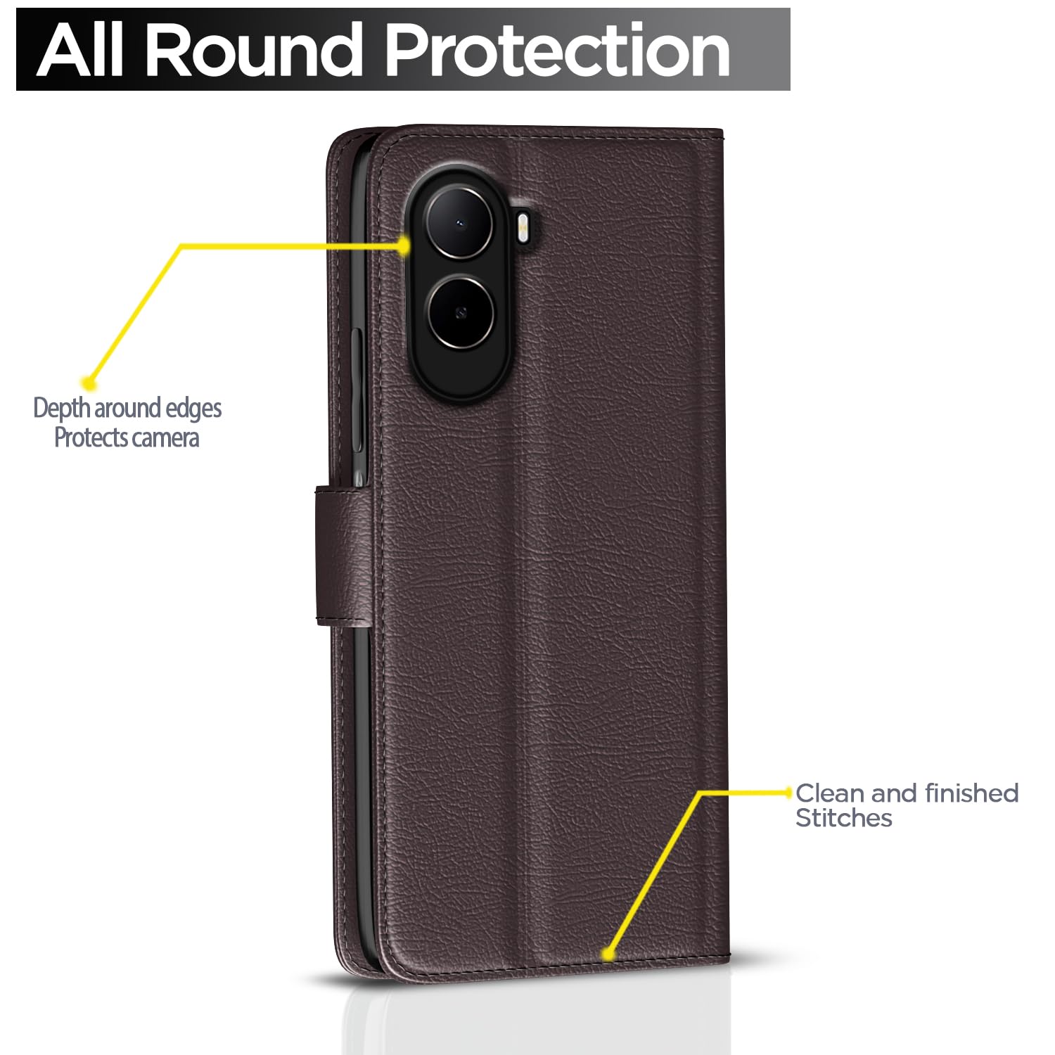 Redmi A7 Pro/Poco C85x 5G/C81 Wallet flip cover in coffee by Pikkme – photo 4