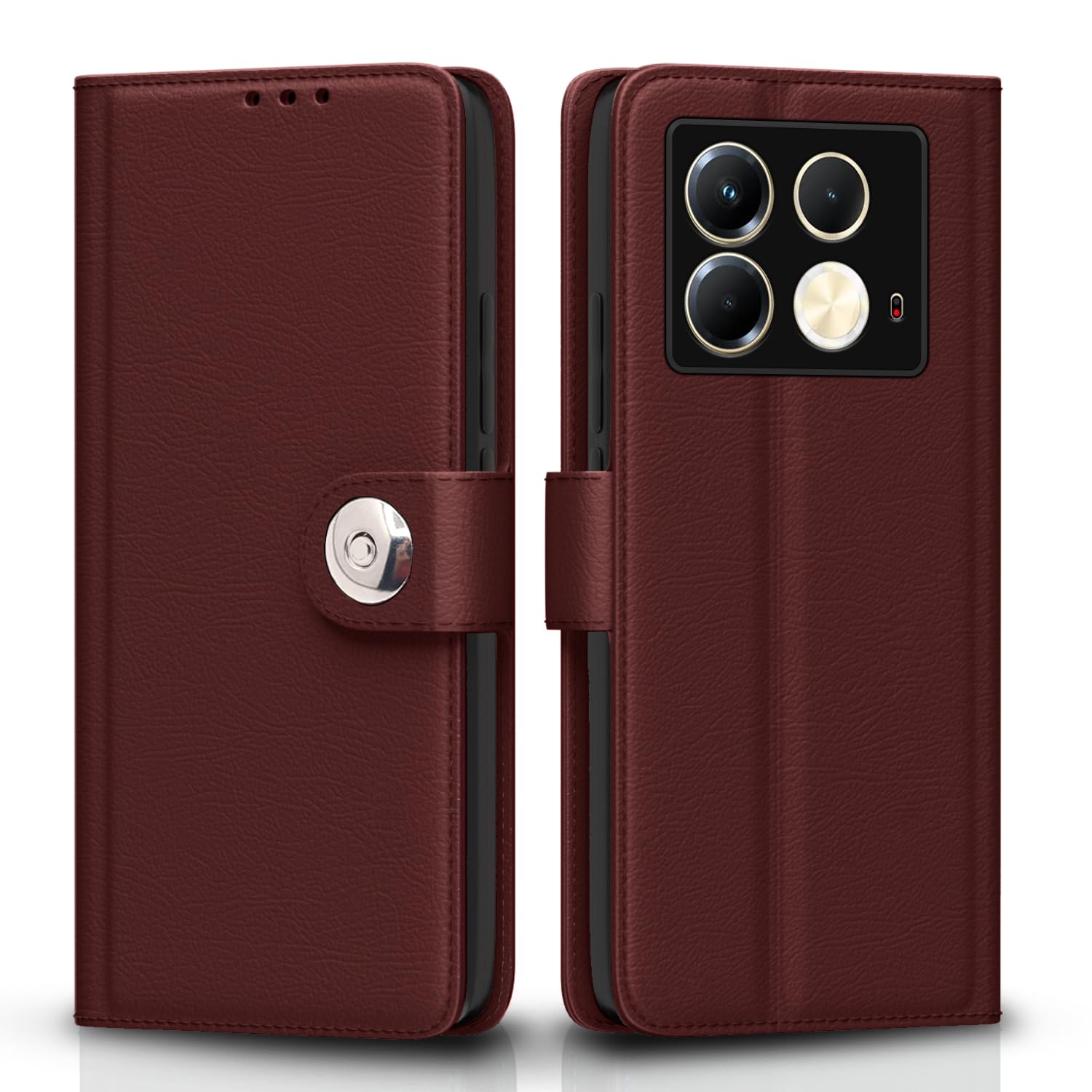 Pikkme brown mobile flip cover for Infinix Note 40 5G