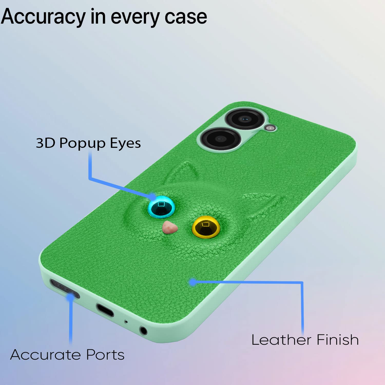 Realme 10 Pro 5G Cat mobile cover in green by Pikkme – photo 3