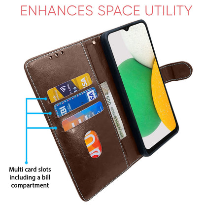 Brown & coffee Magnetic mobile flip cover for Samsung A03 Core – Pikkme – photo 3