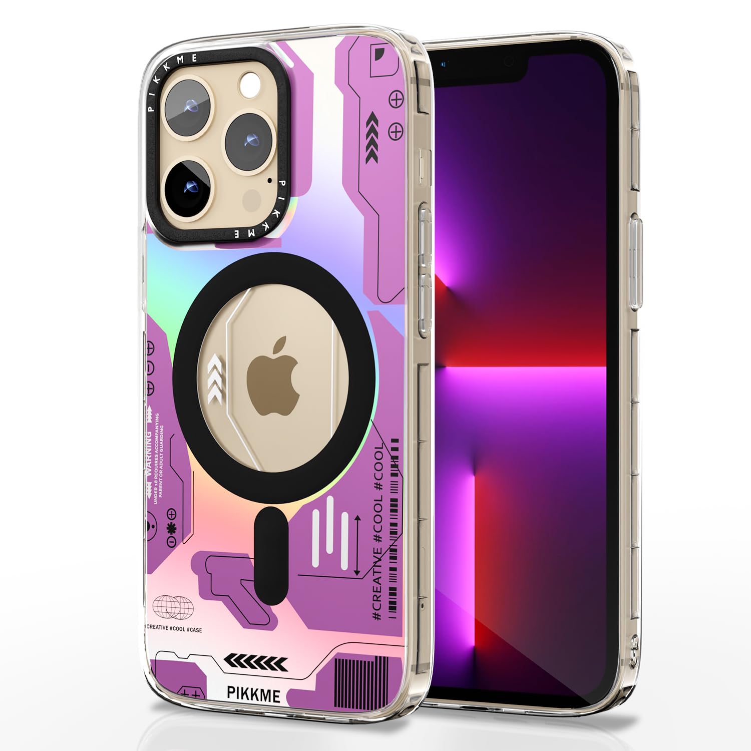 Pikkme iPhone 13 Pro Printmagsafe Back Cover (Pink)