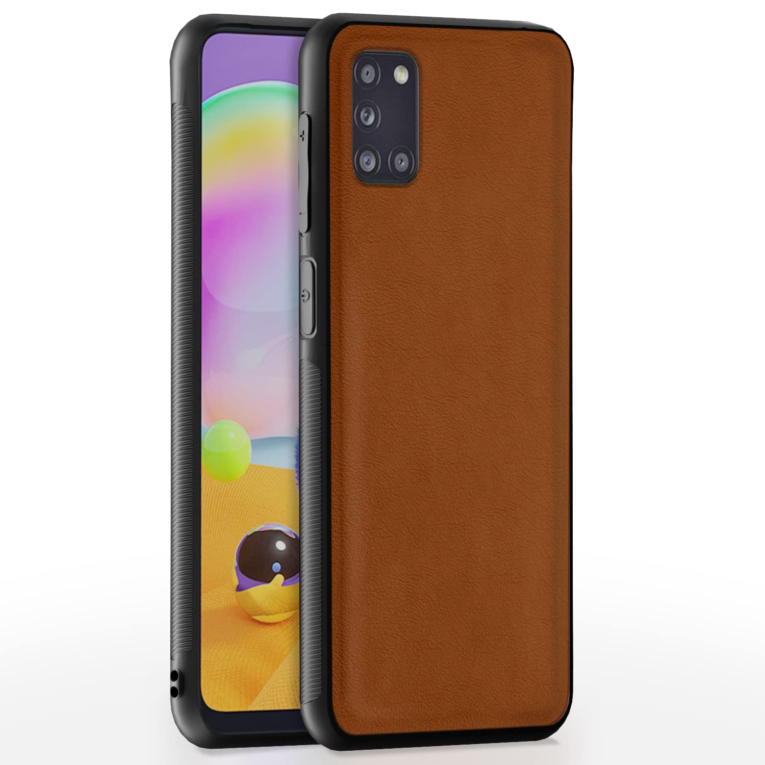 Camel Leather back cover for Samsung A31 – Pikkme
