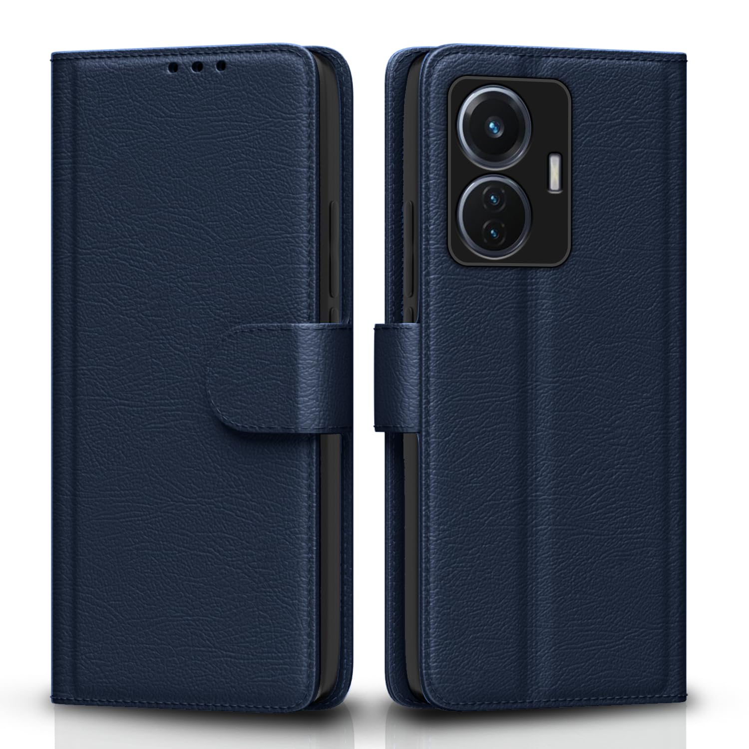 iQOO Z6 44W/Vivo T1 44W wallet flip cover in blue by Pikkme