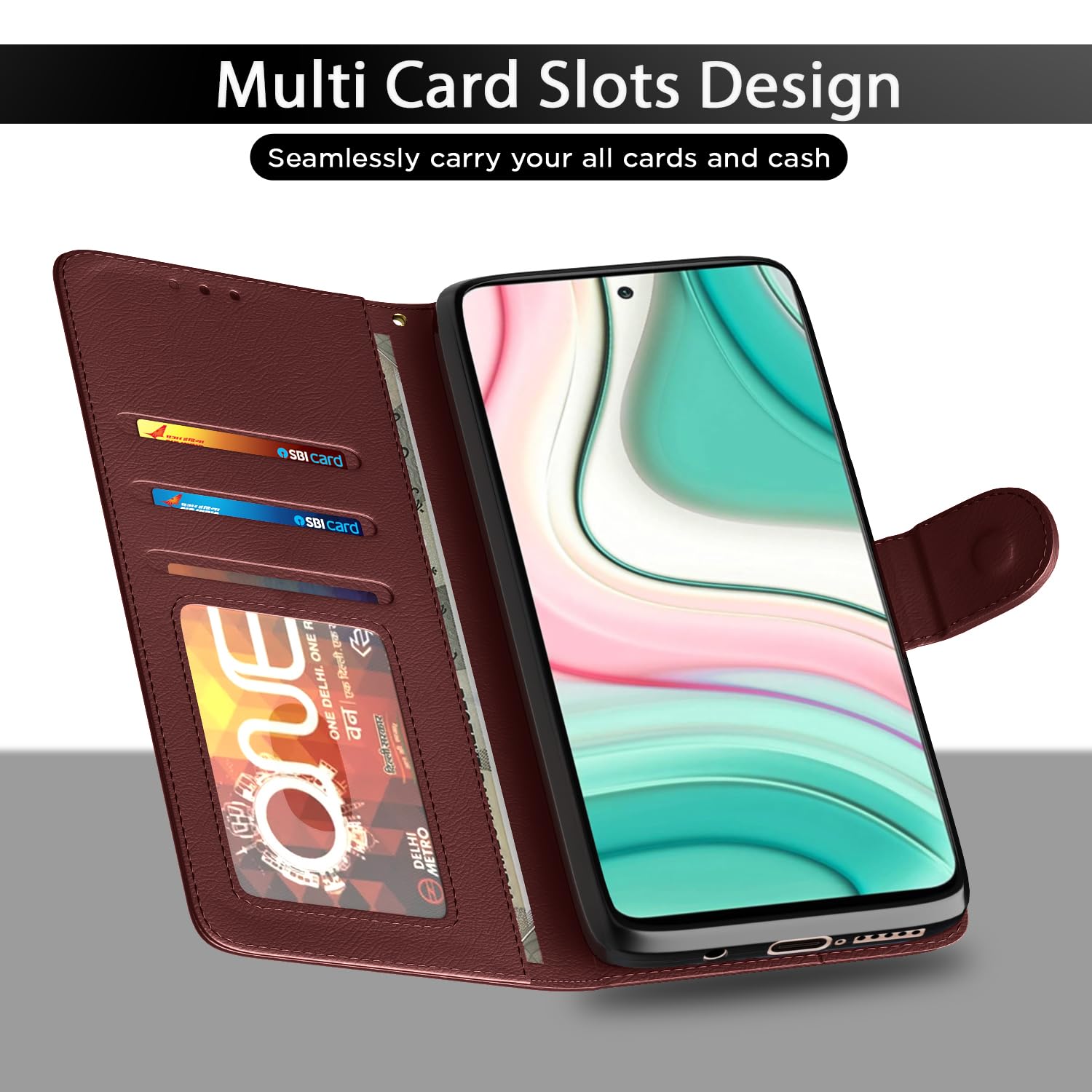 Brown mobile flip cover for Mi 10i – Pikkme – photo 5