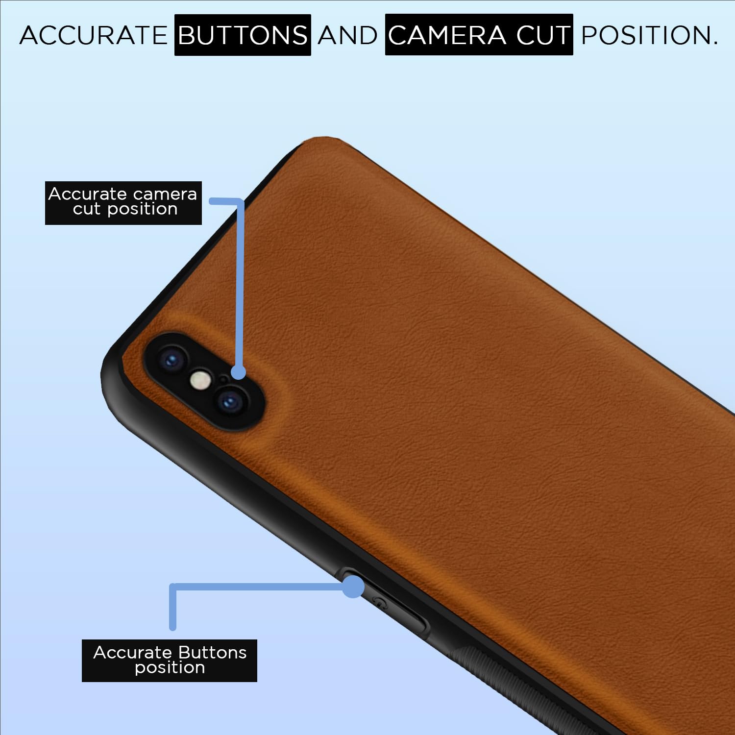 Pikkme iPhone X/Xs Flexible Pu Leather Leatherback Back Cover (Camel)