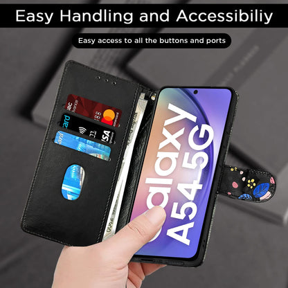 Samsung A54 5G wallet flip cover in black flower by Pikkme – photo 7
