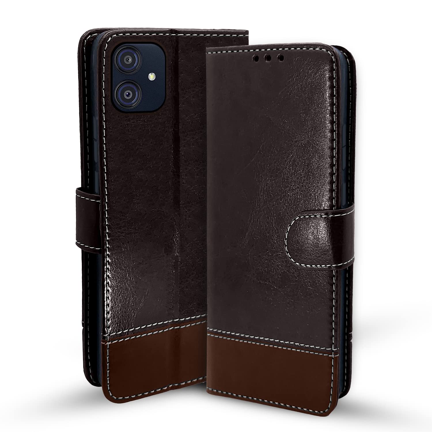 Samsung M04/F04/A04e flip cover in coffee & brown by Pikkme