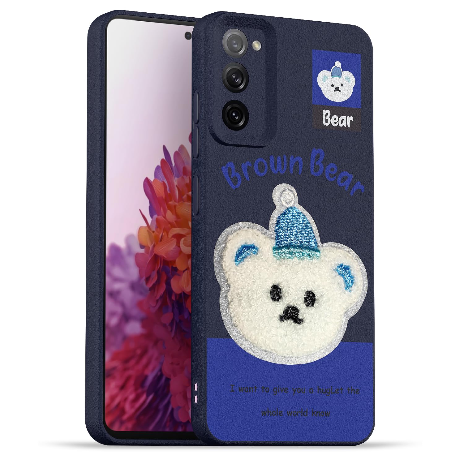 Pikkme blue Plush Patch mobile back cover for Samsung S20 FE/S20 FE 5G
