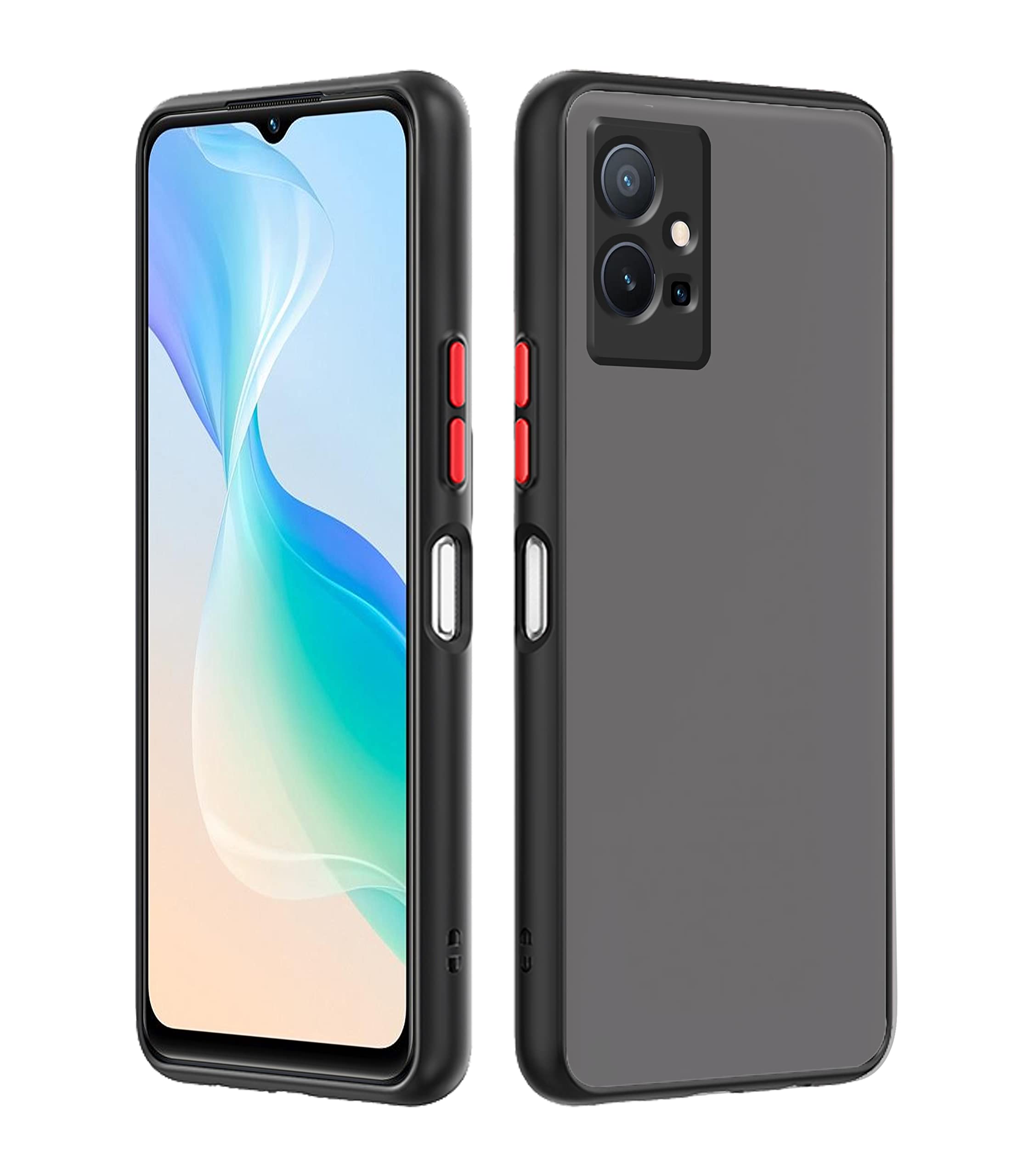 Pikkme black Hybrid mobile cover for Vivo T1/Y75/iQOO Z6 5G