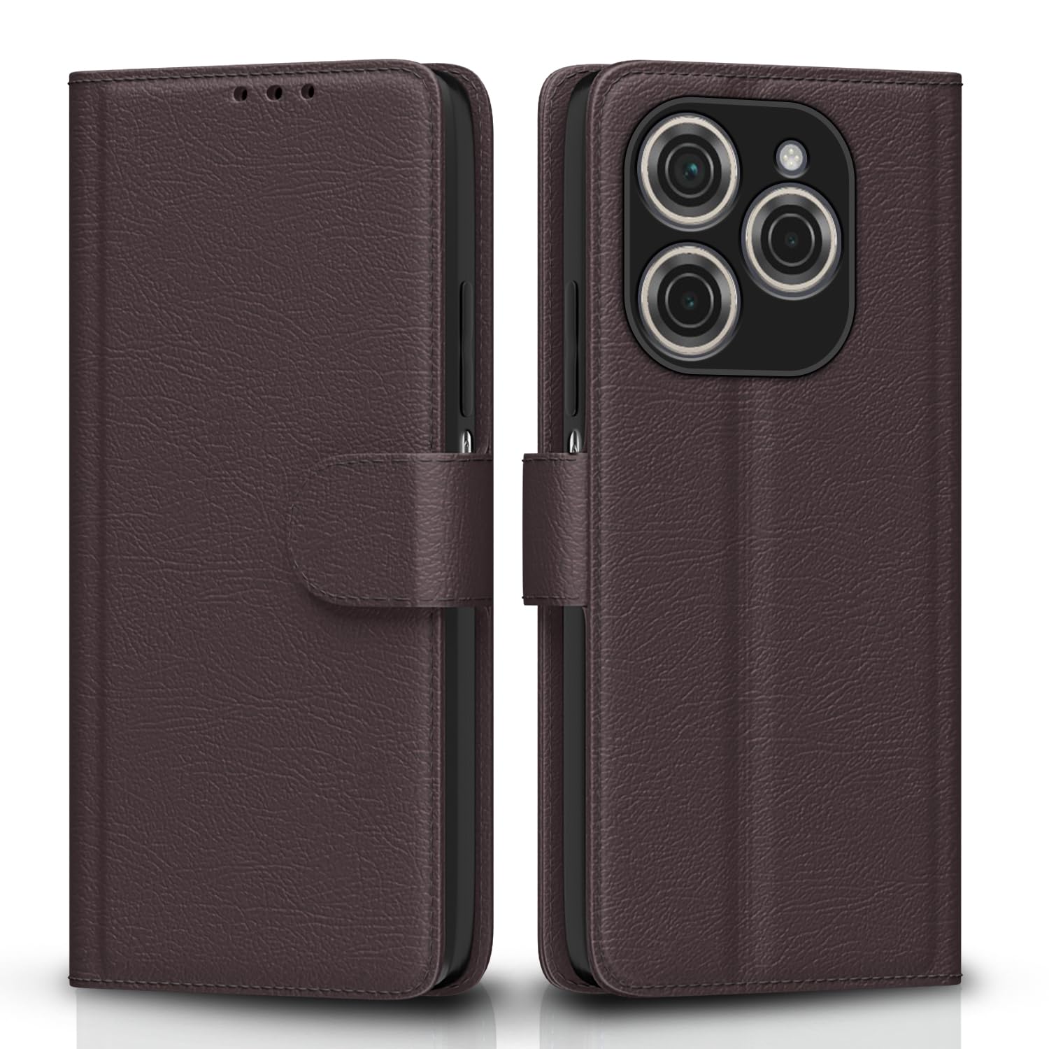 Pikkme Tecno Spark 20 Pro Vintage Flip Cover (Coffee)