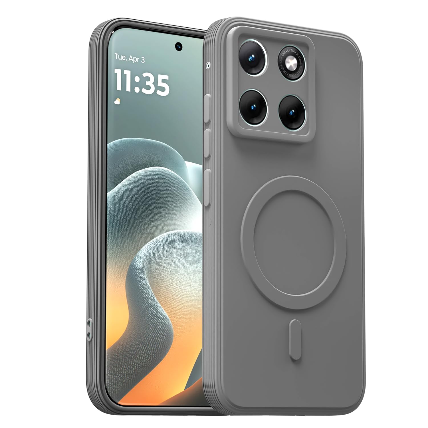 Grey MagSafe back cover for Moto Edge 70 Fusion 5G – Pikkme