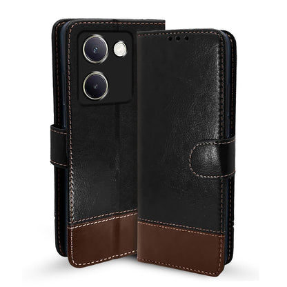Black & brown mobile flip cover for Vivo Y200 Pro 5G – Pikkme