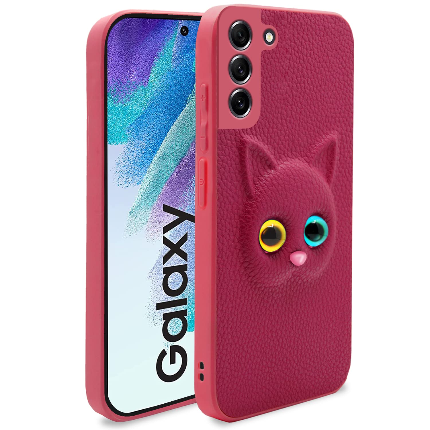 Samsung S21 FE 5G Cat mobile back cover in pink by Pikkme