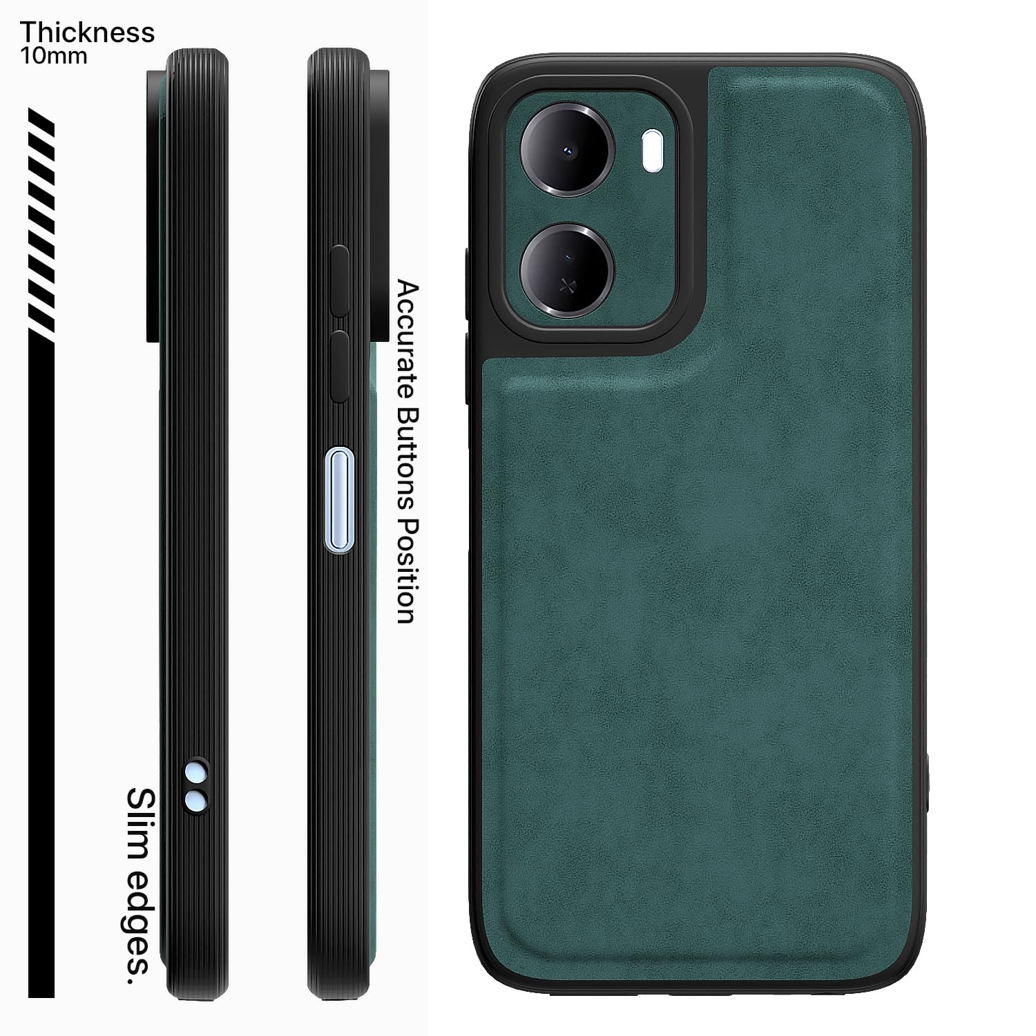 Pikkme Redmi 15A 5G Leather green mobile back cover – photo 3