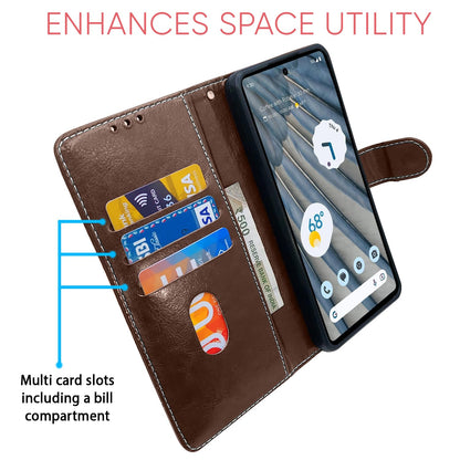 Pikkme Google Pixel 7A brown & coffee wallet flip cover – photo 4
