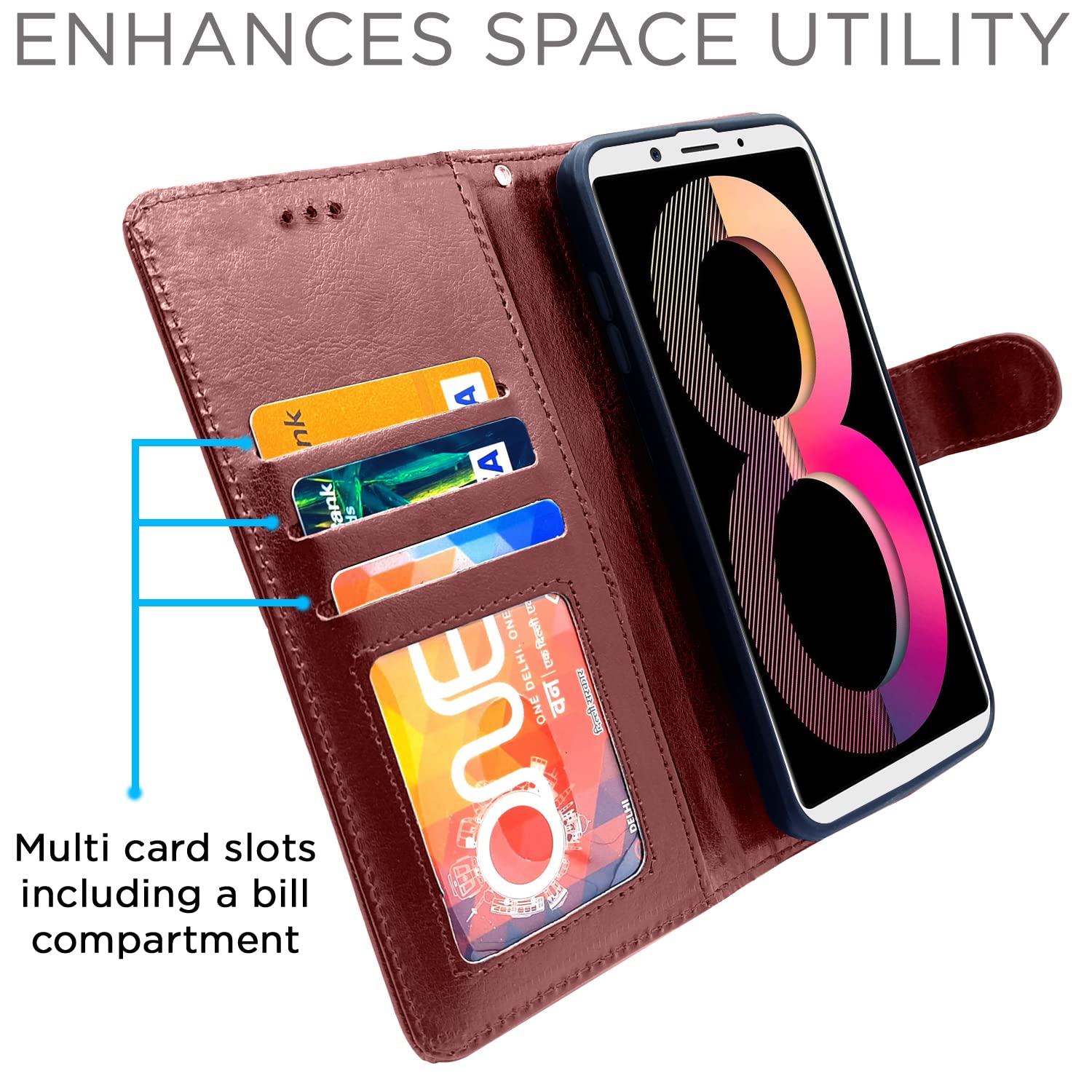 Pikkme Oppo A83 Vintage Flip Cover (Brown)