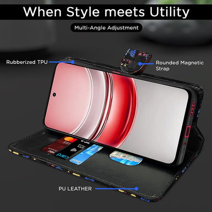 Black flower flip case for Realme Narzo 80x/P3x/14X 5G – Pikkme – photo 5