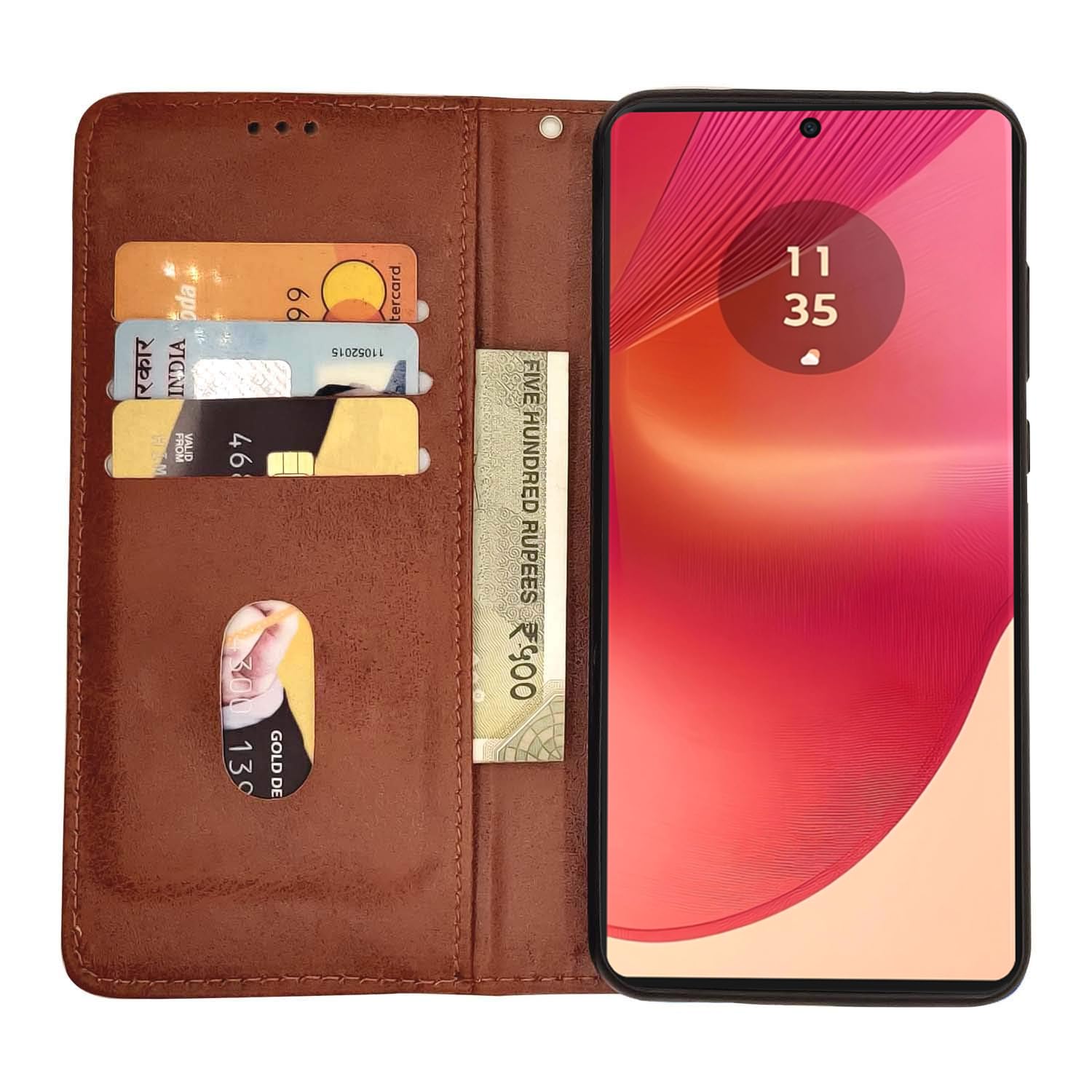 Pikkme brown flip cover for Moto Edge 50 Fusion 5G – photo 3