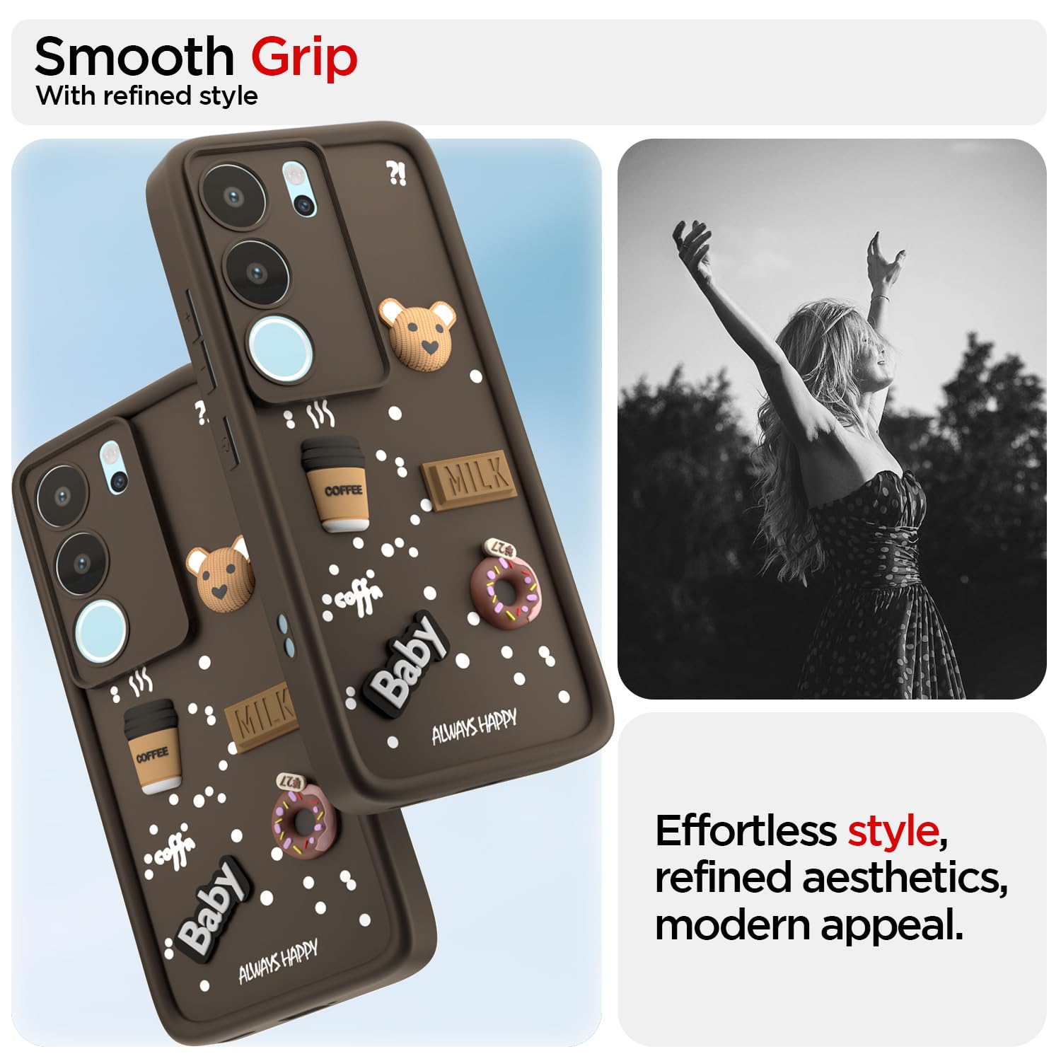Brown Silicone phone cover for Vivo Y29 5G/Y19s 5G/3D – Pikkme – photo 2