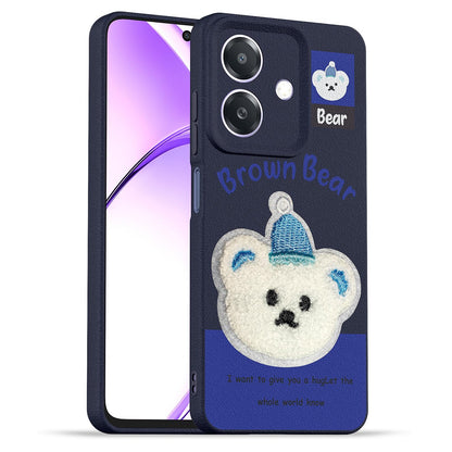 Oppo A3x 5G/A3x 4G/A3 5G Plush Patch mobile cover in blue by Pikkme