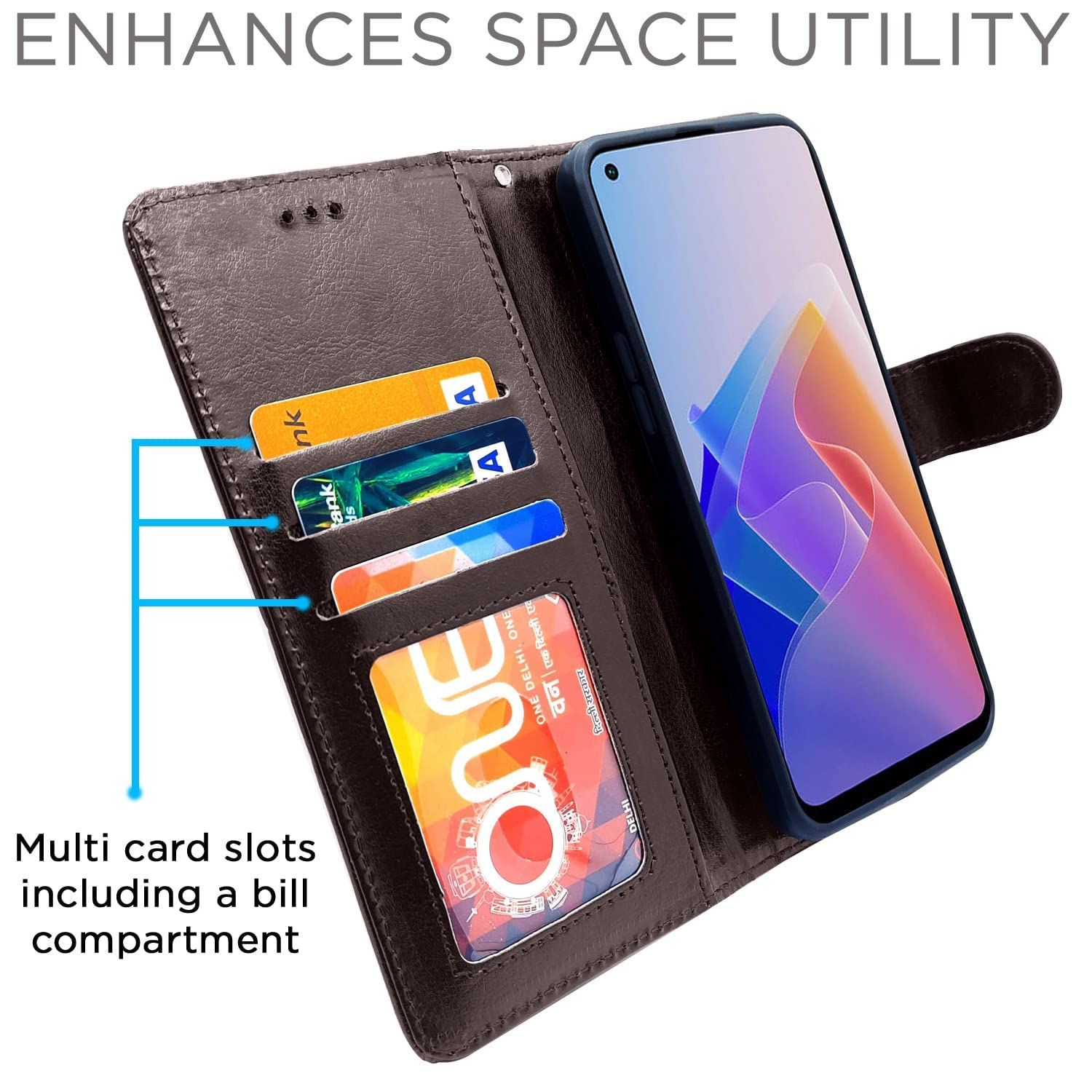 Oppo F21 Pro/F21s Pro 5G Wallet mobile flip cover in coffee by Pikkme – photo 3