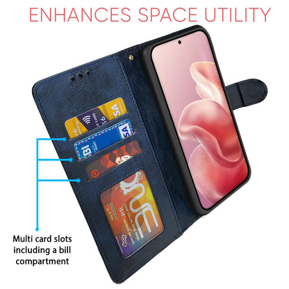 Pikkme Motorola Moto Edge 60 Fusion 5G Dual-Tone PU Leather Finish Magnetic Flip Cover (Navy Blue)