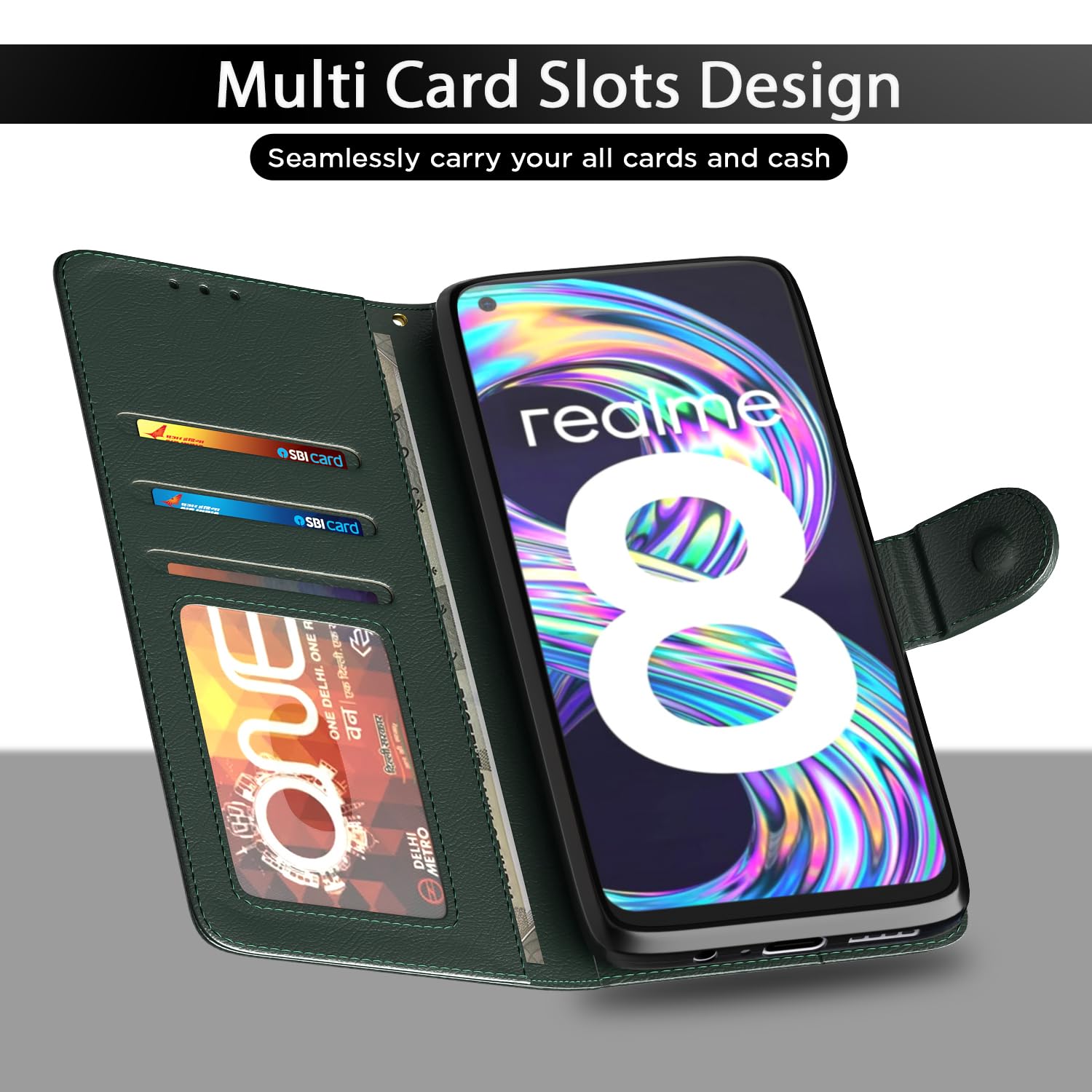 Pikkme green flip case for Realme 8 4G/8 Pro – photo 5
