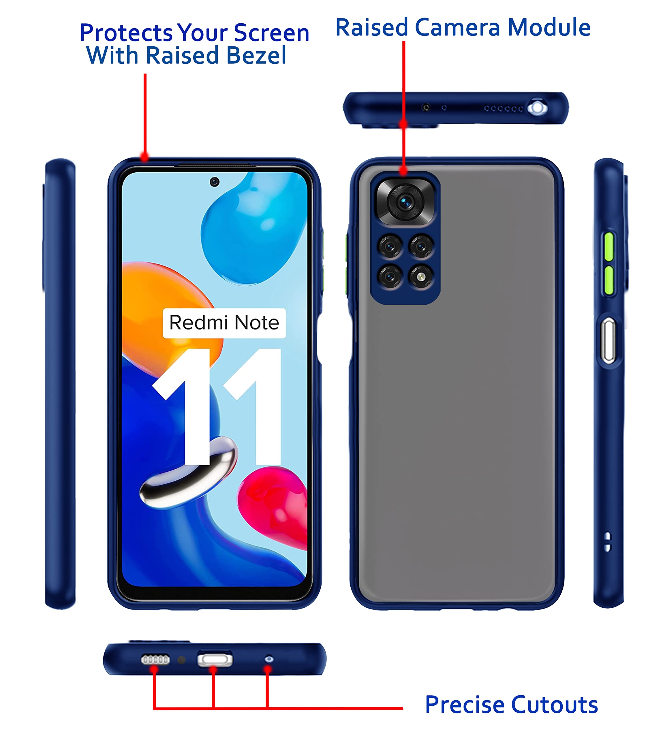 Redmi Note 11/Note 11s Hybrid back cover in blue by Pikkme – photo 3